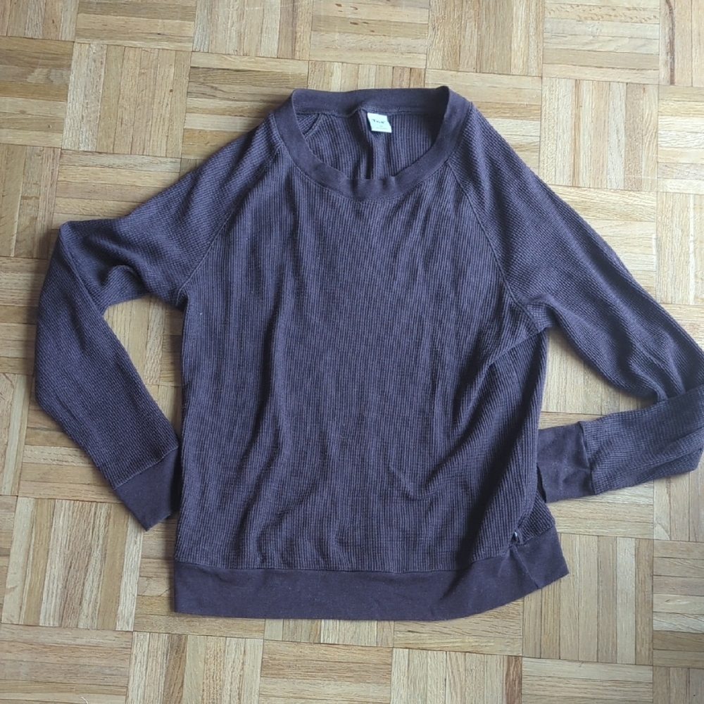 TNA Aritzia Purple Thermal Crewneck Sweater